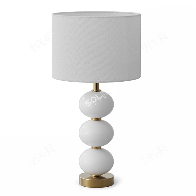 Elegant White Louvre Home Lamp 3D model image 4