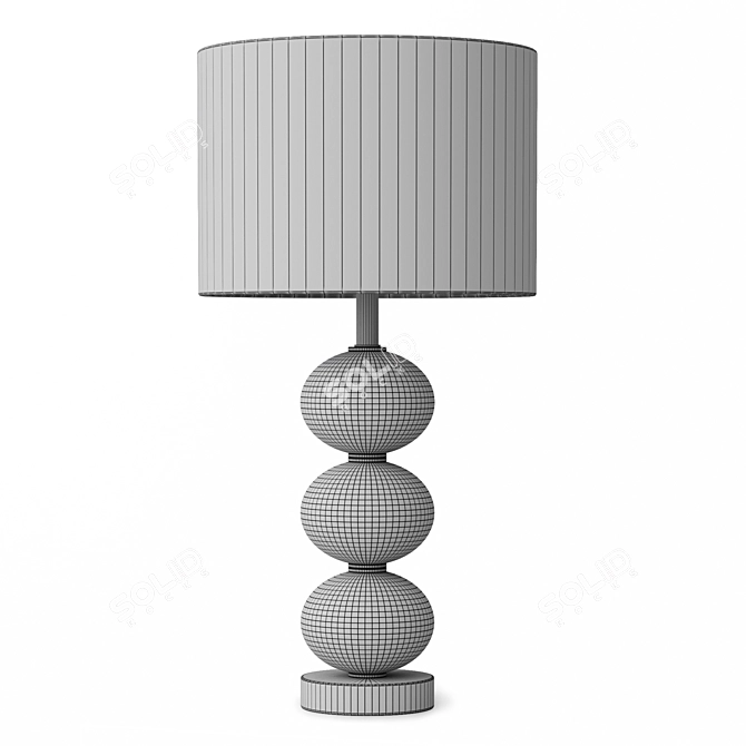 Elegant White Louvre Home Lamp 3D model image 7