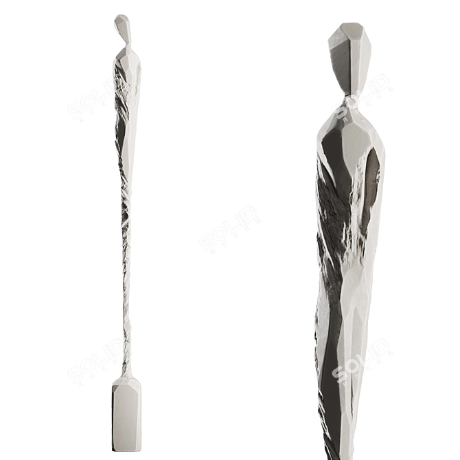 Minimalist Stone Human Sculpture 3D model image 1