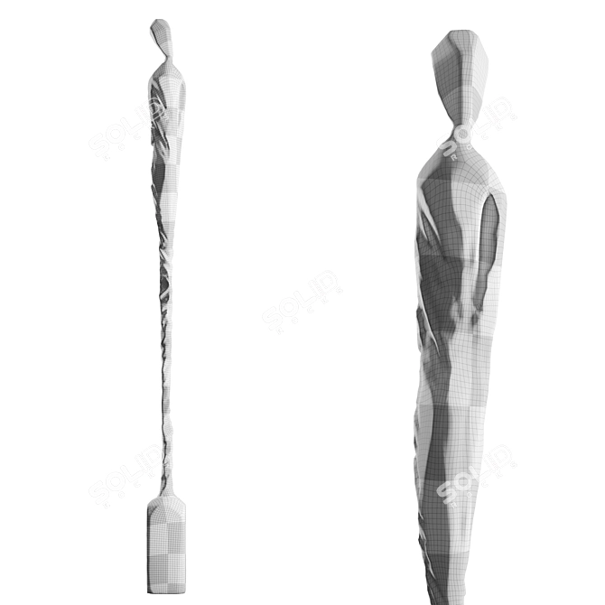 Minimalist Stone Human Sculpture 3D model image 6