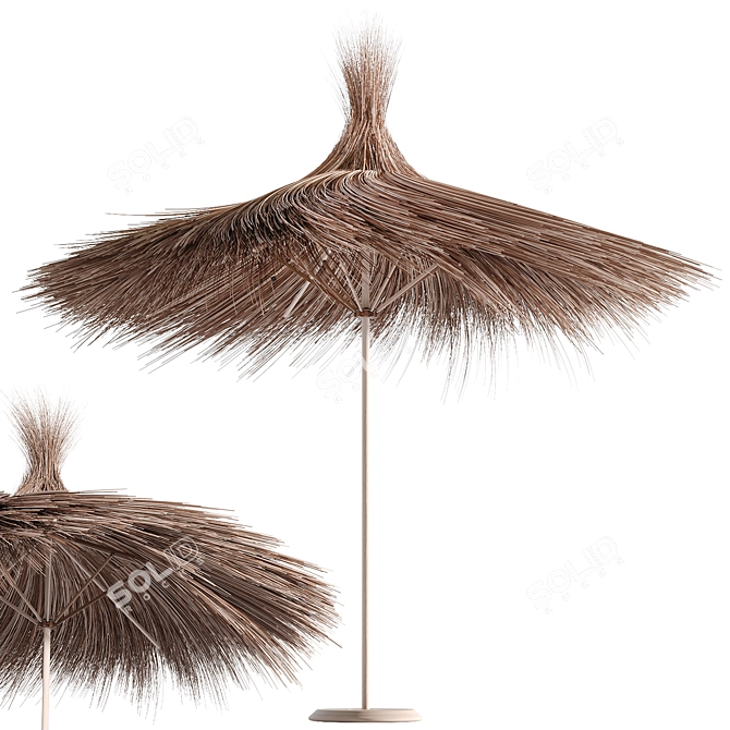 Tropical Palms Thatch Umbrella 3D model image 1