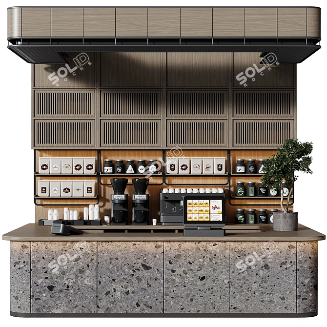 Modern Style Cafe Interior Design 3D model image 1