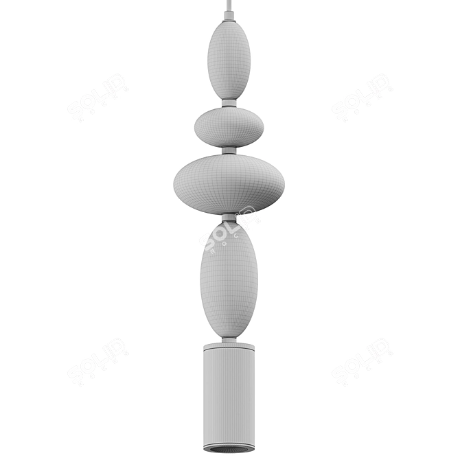  Adjustable Monochrome Pendant Light 3D model image 4