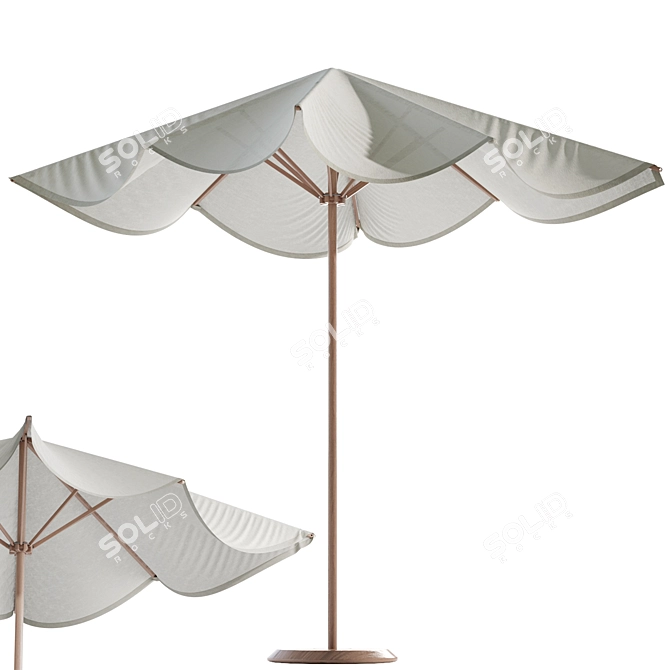 Elegant Round Cantilever Patio Umbrella 3D model image 1