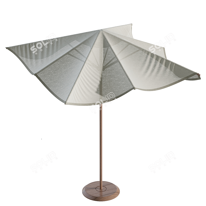 Elegant Round Cantilever Patio Umbrella 3D model image 3