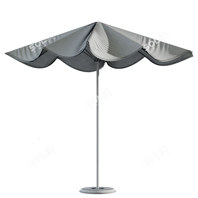 Elegant Round Cantilever Patio Umbrella 3D model image 4