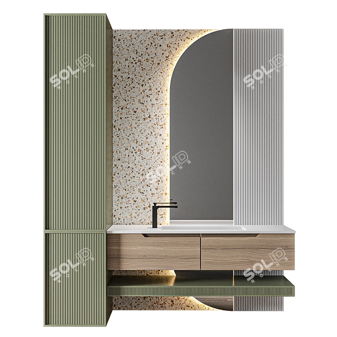 Luxury Bathroom 3D Model Set 3D model image 1