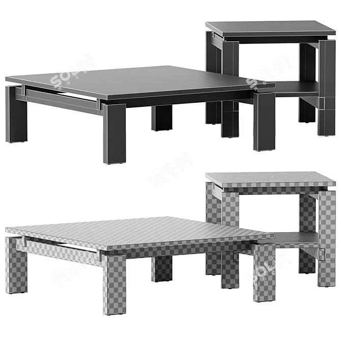 Modern Ainsley Coffee Table Design 3D model image 4