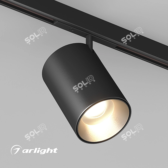 Classic Black Spot Light Fixture 3D model image 1