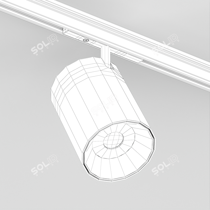 Classic Black Spot Light Fixture 3D model image 2