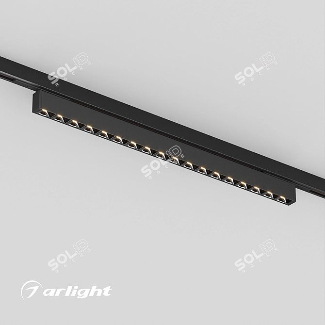 Linear Magnetic Track LED Luminaire 3D model image 1