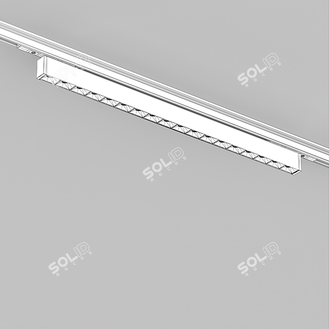 Linear Magnetic Track LED Luminaire 3D model image 2