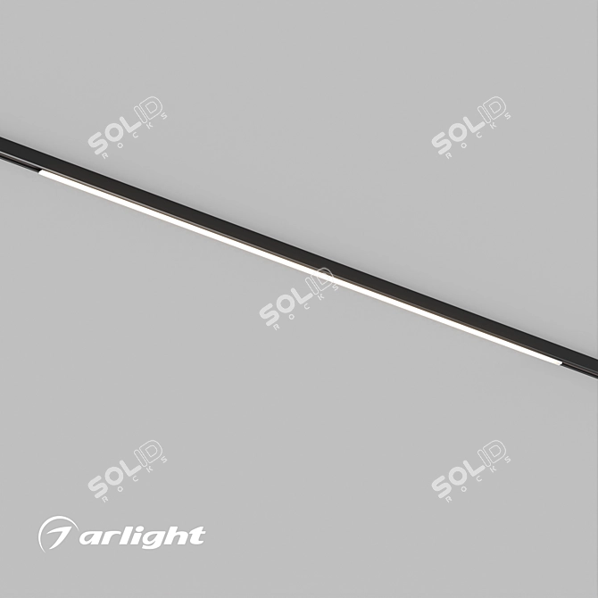 Linear LED Track Light Fixture 3D model image 1