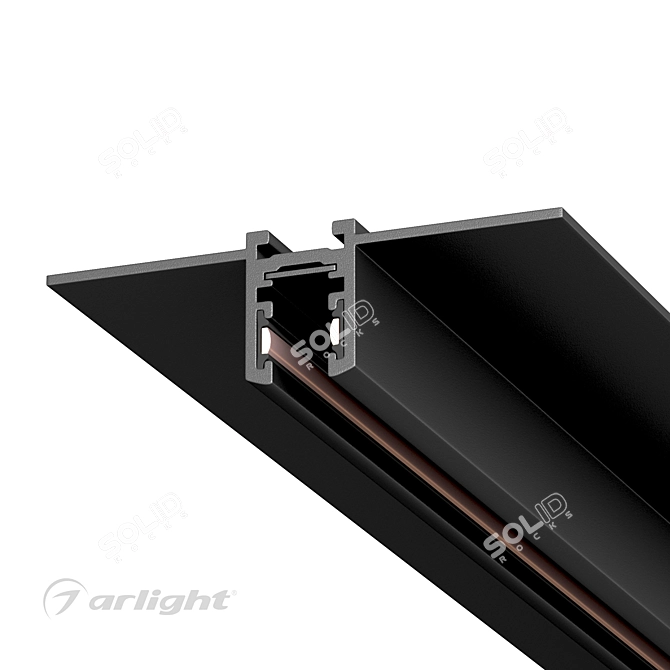 Slim Black Aluminum Microcosm Track 3D model image 1