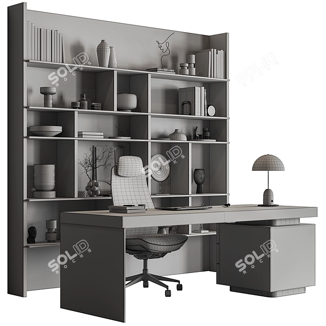  Executive Office Desk - Boss 641 3D model image 7