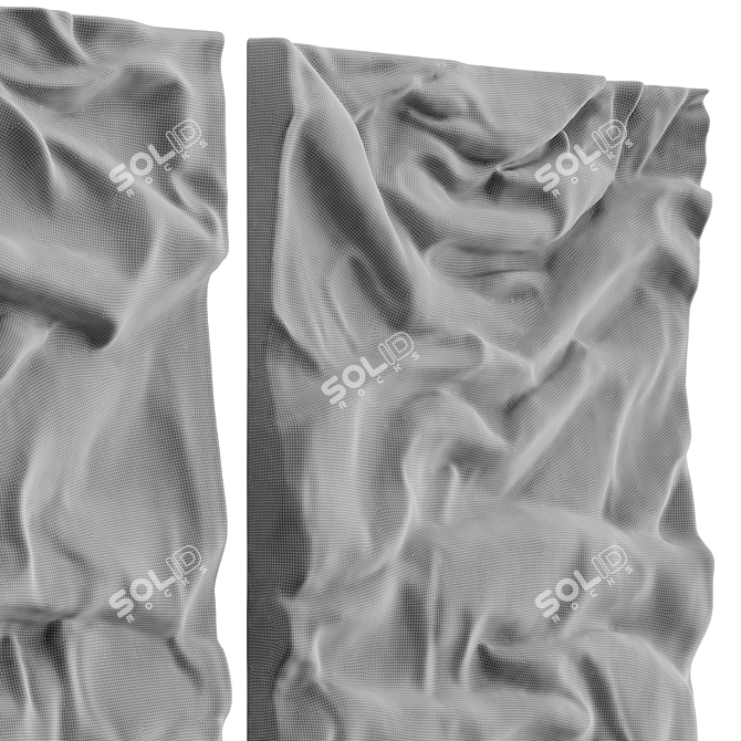 Elegant Drapery Art Panel 3D model image 4