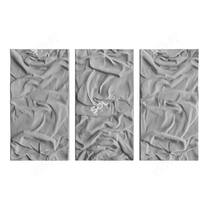 Elegant Drapery Art Panel 3D model image 5