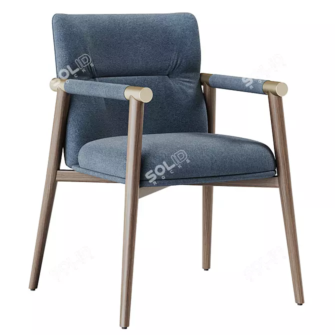 Elegant Atelier Chairs with Bronze Accents 3D model image 1