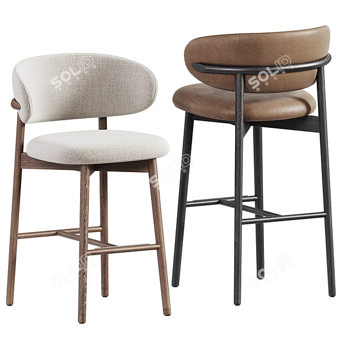 Elegant Oleandro Stool Calligaris Modern 3D model image 4