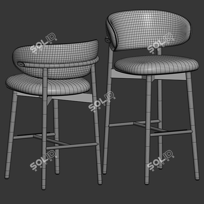 Elegant Oleandro Stool Calligaris Modern 3D model image 5