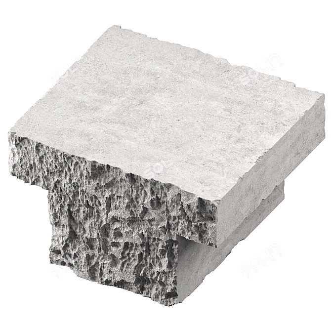 Custom Concrete Coffee Table Hipoly 3D model image 1