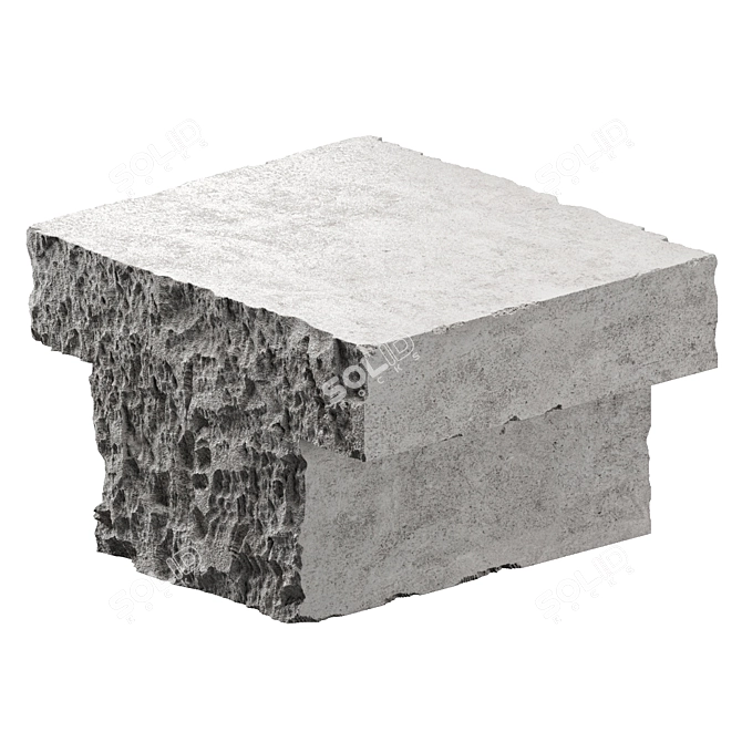 Custom Concrete Coffee Table Hipoly 3D model image 2
