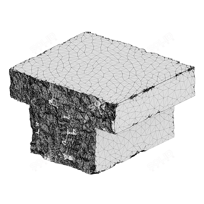 Custom Concrete Coffee Table Hipoly 3D model image 3