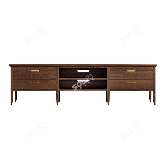 Timeless Light Wood Dresser 3D model image 2