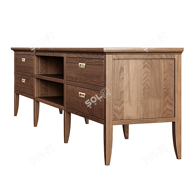 Timeless Light Wood Dresser 3D model image 3