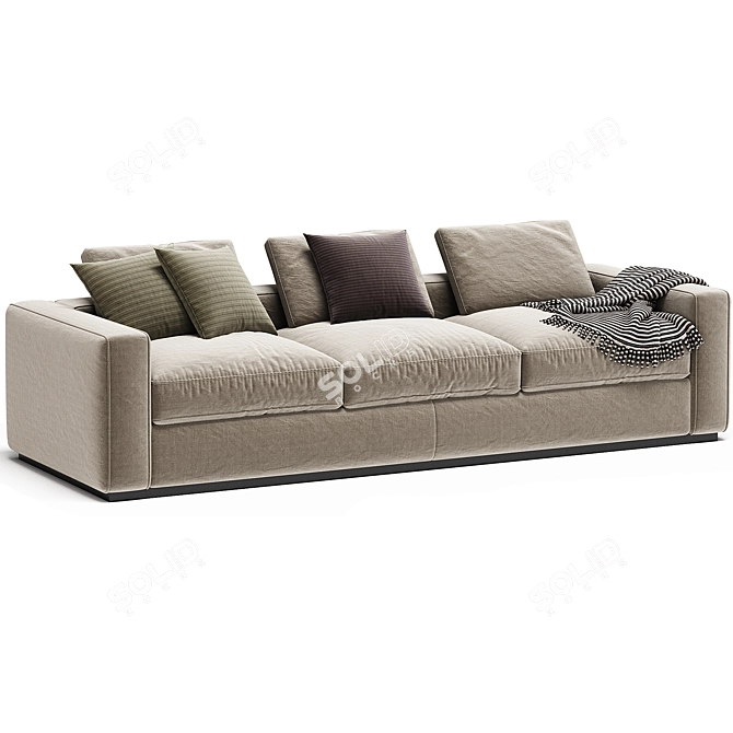 Modern Eclipse Sofa in Millimeters 3D model image 1