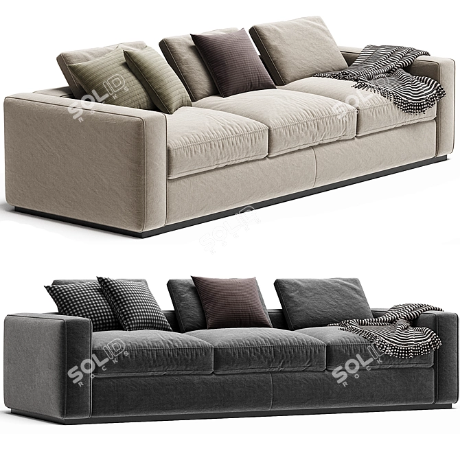 Modern Eclipse Sofa in Millimeters 3D model image 2