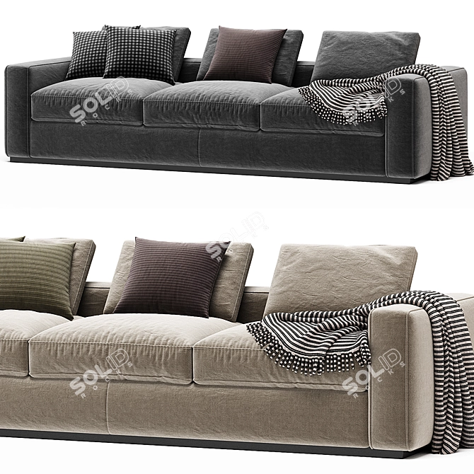 Modern Eclipse Sofa in Millimeters 3D model image 3