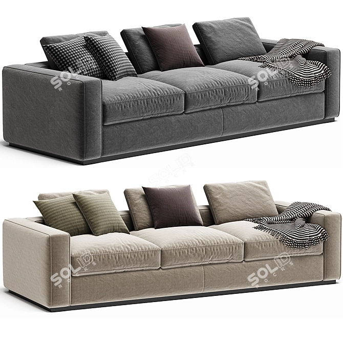 Modern Eclipse Sofa in Millimeters 3D model image 4