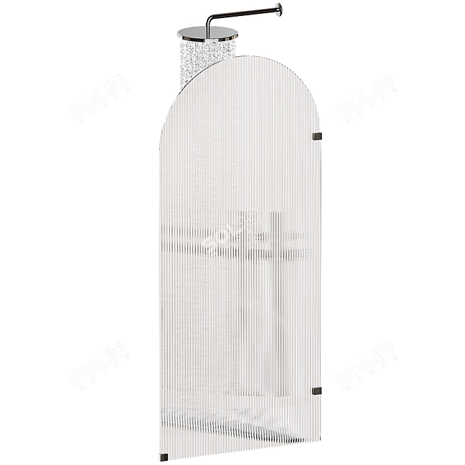 Rifled Glass Shower Partition Set 3D model image 2