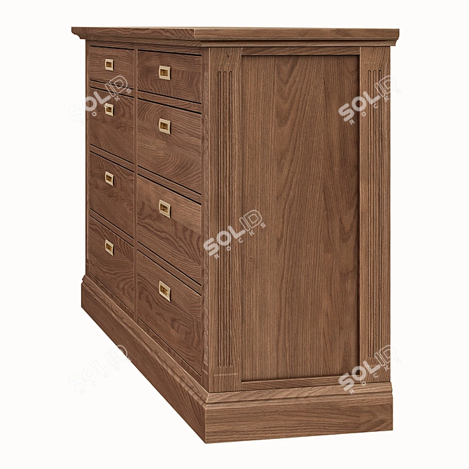 Vivid Veneer Vaza Wood Chest 3D model image 3