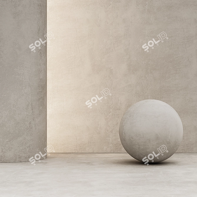 Customizable Decorative Stucco Material 3D model image 1