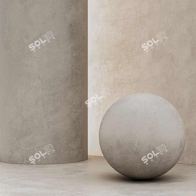 Customizable Decorative Stucco Material 3D model image 2