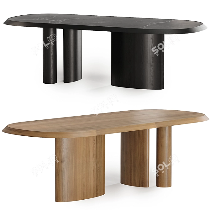 Sleek PADIGLIONI Table in Dual Color 3D model image 1