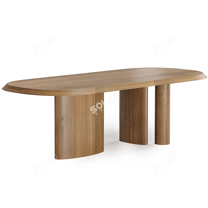 Sleek PADIGLIONI Table in Dual Color 3D model image 2