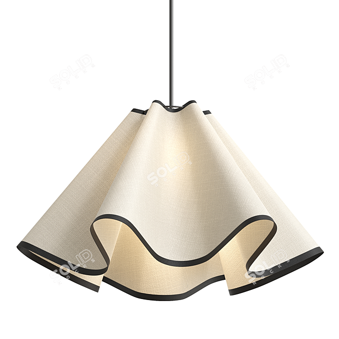 Vintage Fabric Pendant Light 3D model image 1