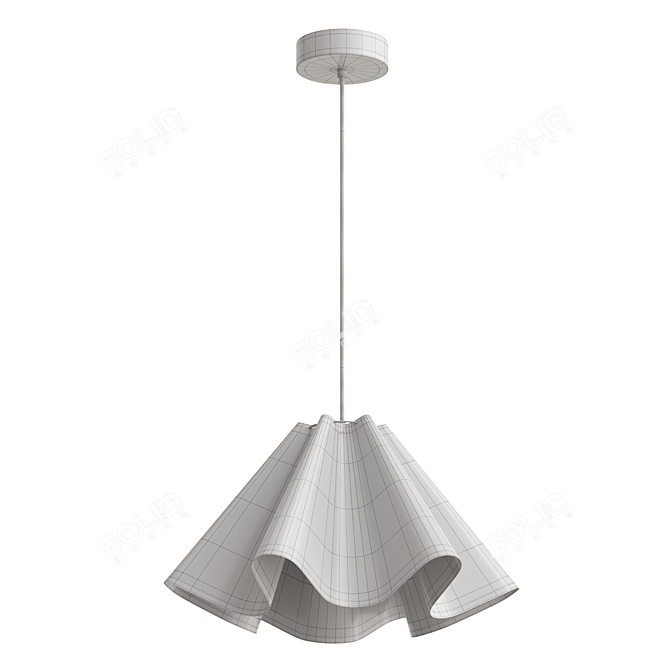 Vintage Fabric Pendant Light 3D model image 3