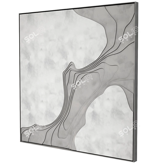 Sculptural Contour Crevasse Artwork 3D model image 2