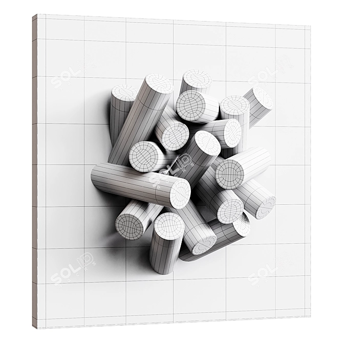 Modern Cylinder Wall Art Panel 3D model image 3