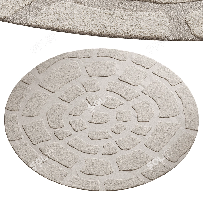 Bajelo Round Rug, Enhanced Texture 3D model image 1