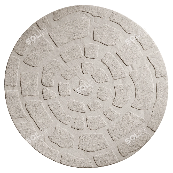 Bajelo Round Rug, Enhanced Texture 3D model image 2