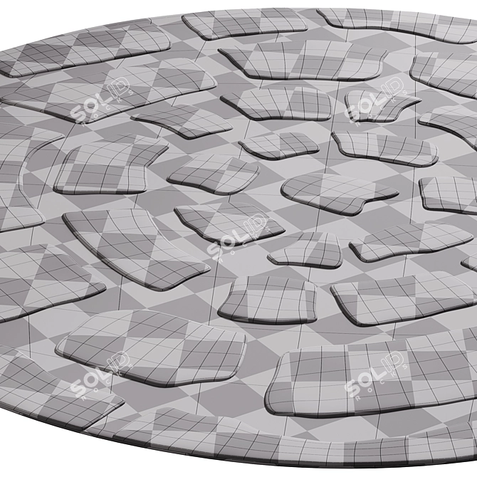 Bajelo Round Rug, Enhanced Texture 3D model image 14