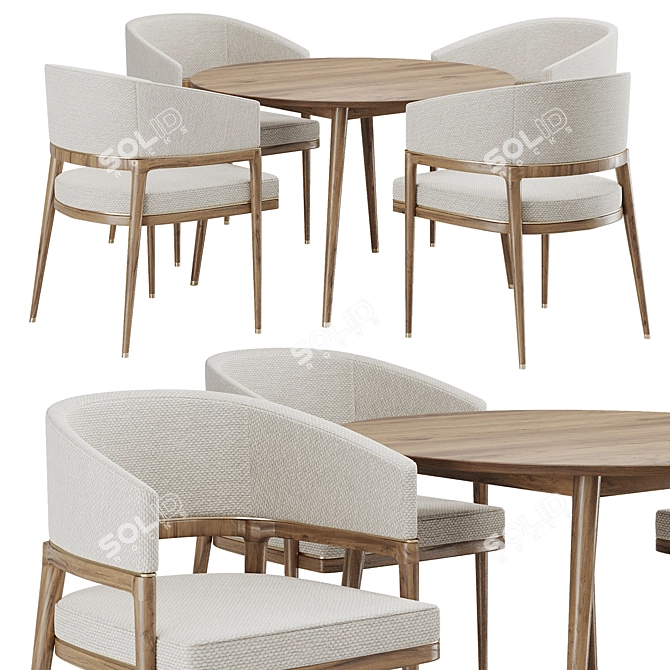 Modern Dining Chair Set 2016 3D model image 4