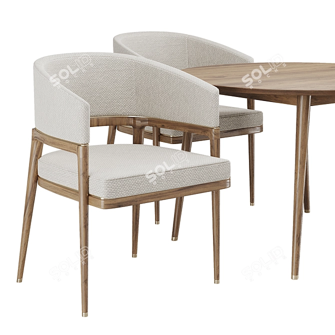 Modern Dining Chair Set 2016 3D model image 2
