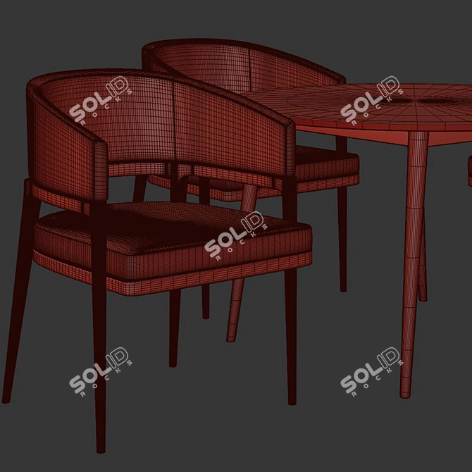 Modern Dining Chair Set 2016 3D model image 3