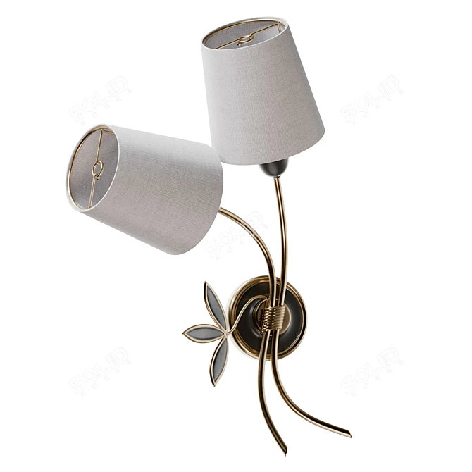 1950s Swedish Designer Sconce, Metal 3D model image 1